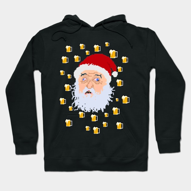 Santa Drunk Again Hoodie by TommySniderArt